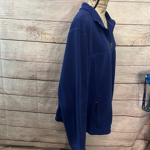 L.L. Bean Men’s Fleece Full Zip Jacket Zip Pockets Size Large TALL Blue - Picture 4 of 11